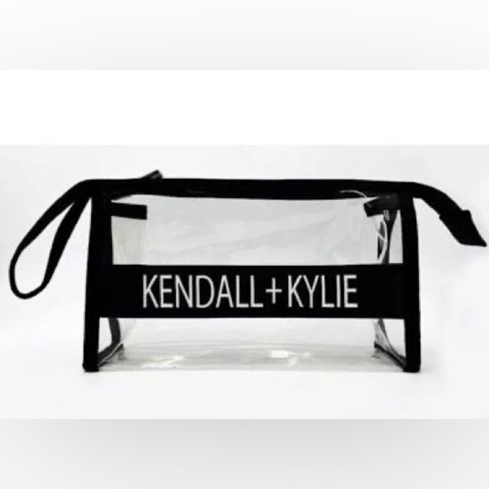 KENDALL + KYLIE 🖤 Clear Make Up Bag Clutch CLEAR Wristlet Travel Pouch (BNWT) 💄